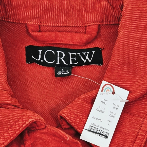 New! J. Crew Broken-in Barn Jacket in Brushed Chino Crisp Scarlet - Picture 12 of 14